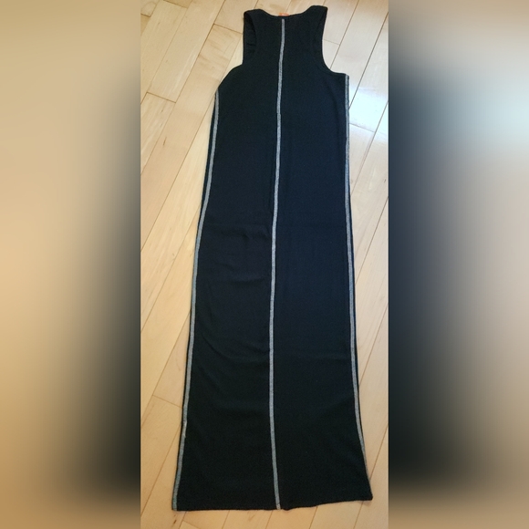 JOE FRESH straight and stretchy rib knit blk midi sleevless dress in size M - Picture 2 of 6